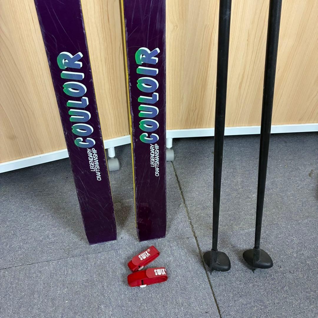 【送料込】KAZAMA テレマークスキー板　ポール　セット　山スキー