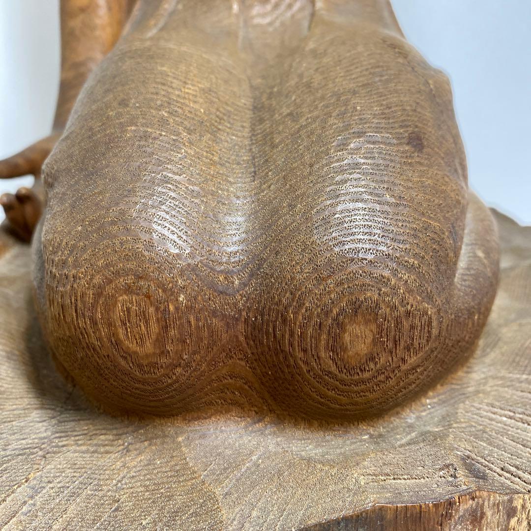 森山朝光作　木彫　弥勤　高さ約57.5㎝　チヒオニ　東さ8-0104☆2F