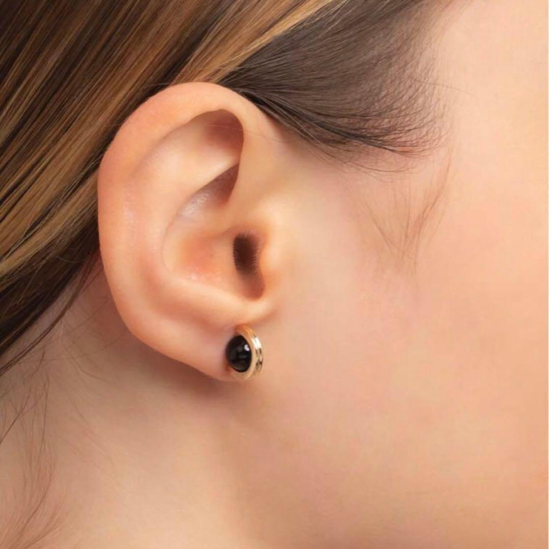 Hirotaka オニキスピアス　Sサイズ