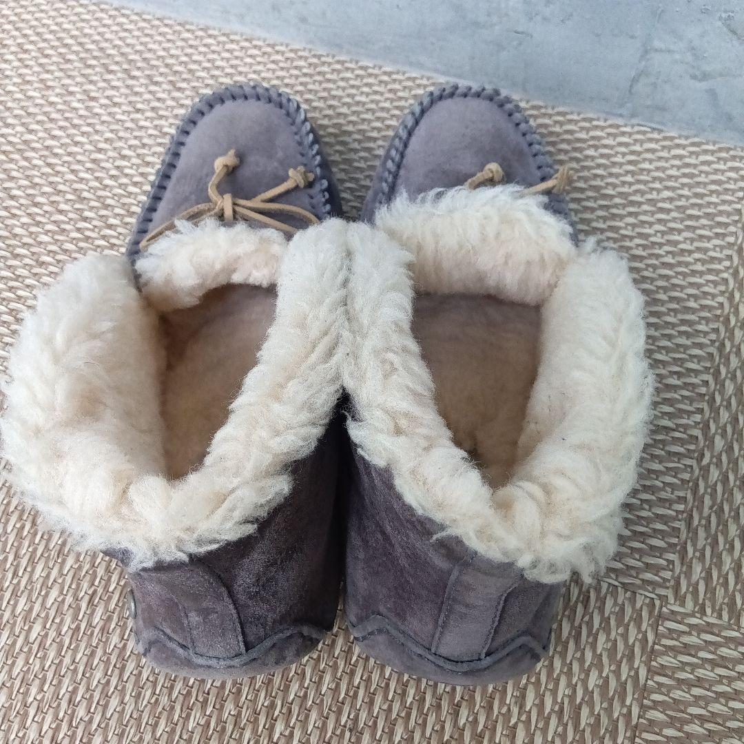 【極美品】UGG アグ アレーナ モカシン ムートンブーツ23cm グレー