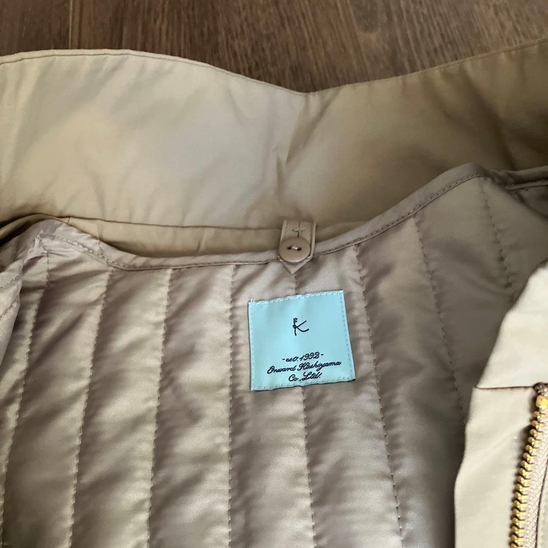 オンワード　組曲　中綿ライナー付きモッズコート　マウンテンパーカー　ベージュ