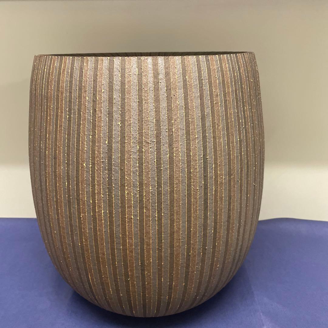 日本伝統工芸展　西村俊　花器　平成7年　三越本店