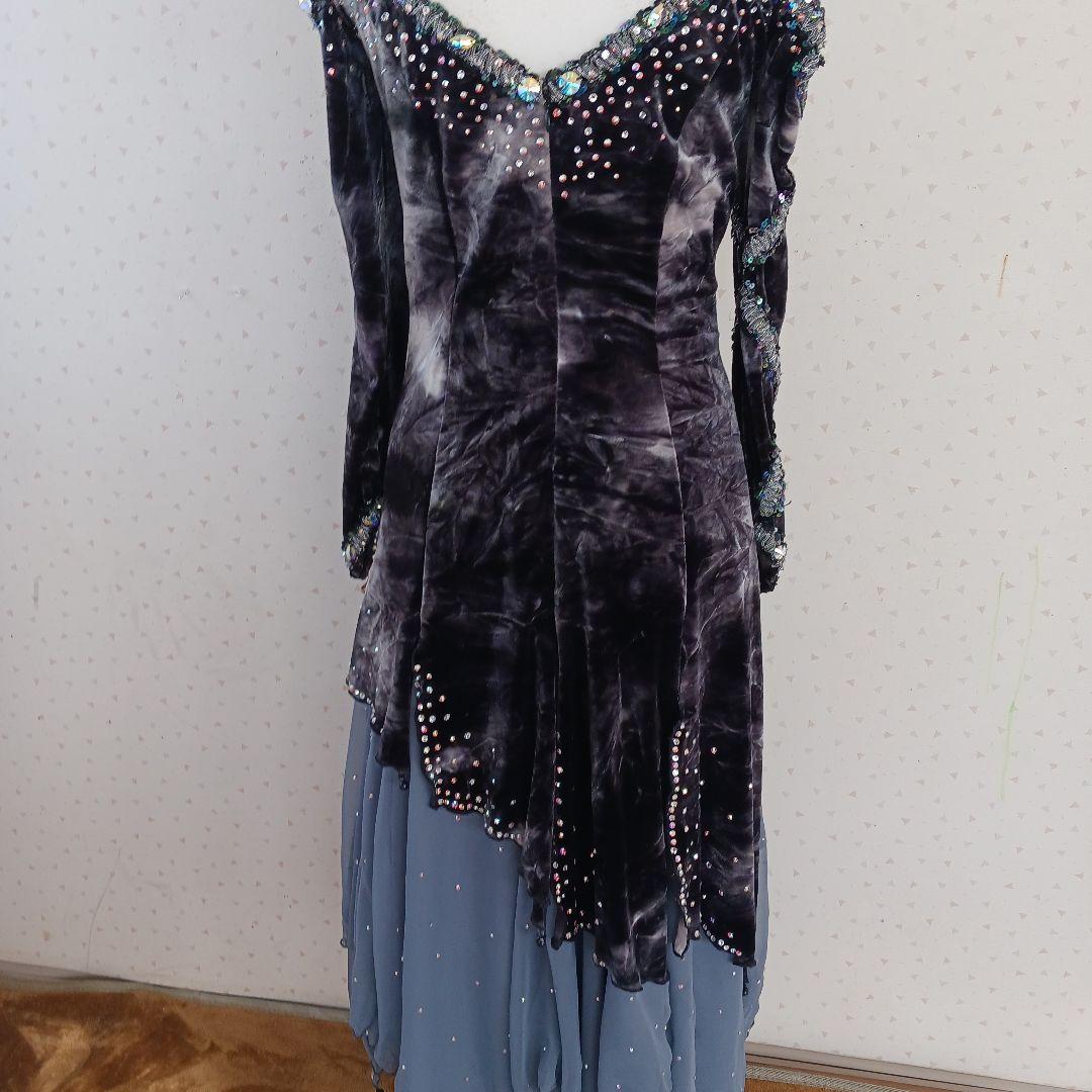 オフショルダー ラテン、スタンダードドレス ビーズ装飾