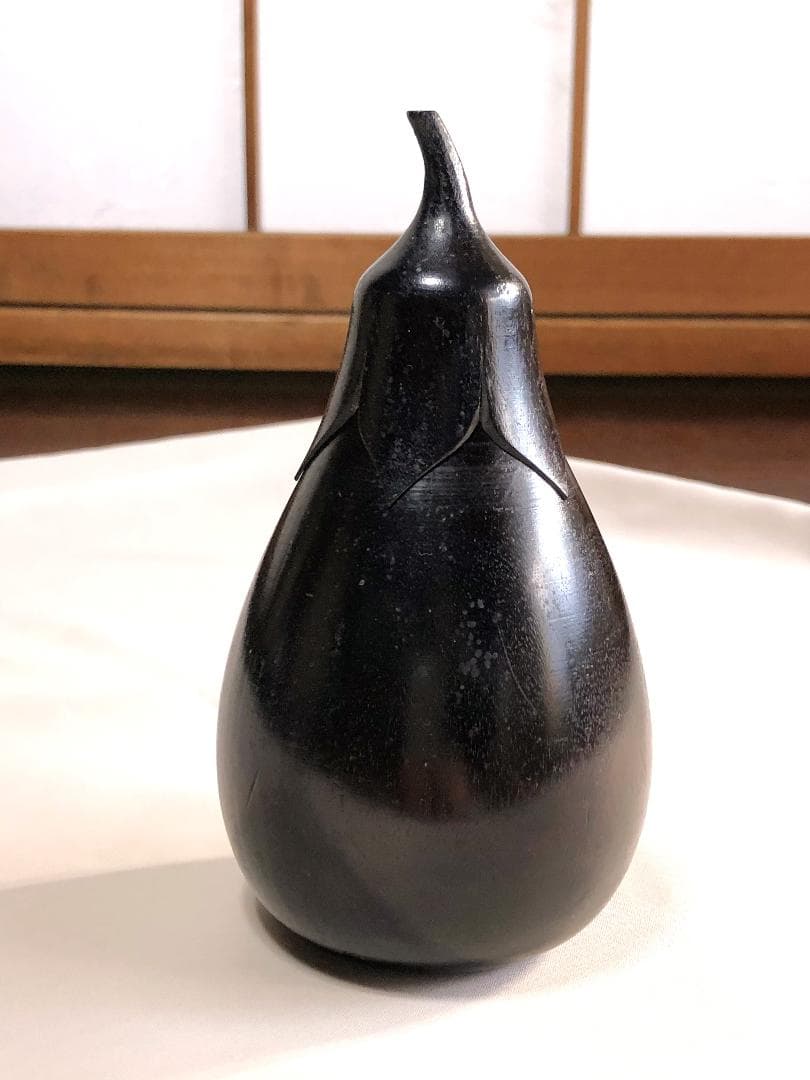【 木彫漆塗茄子香筒 】　　最上手品　　蔵出　　I1105I