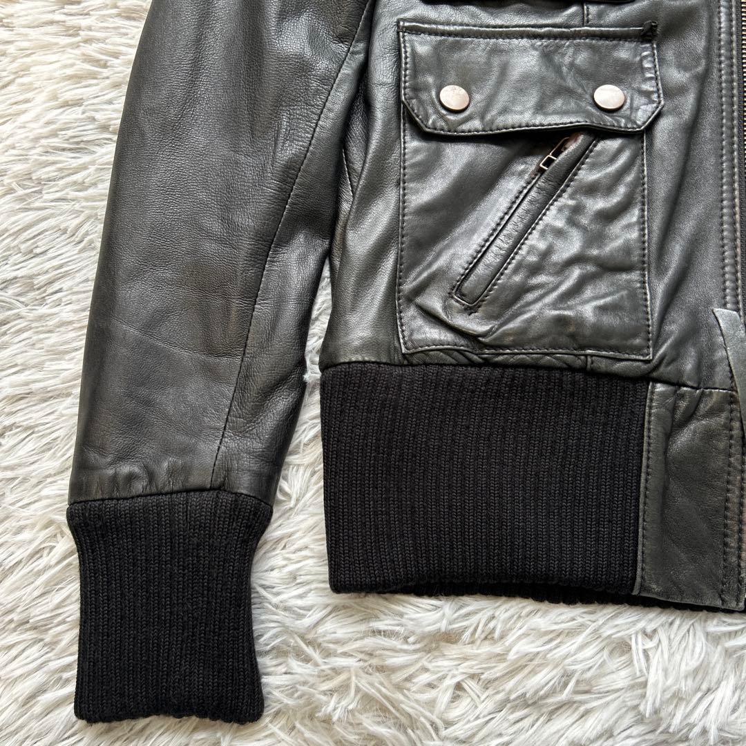 AVIREX ラムレザージャケット ライダース ブラック Sサイズ