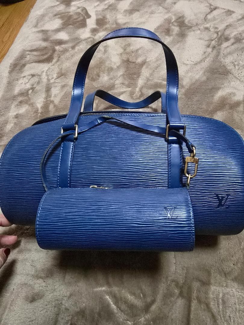 Louis Vuitton エピレザー ハンドバッグ 青