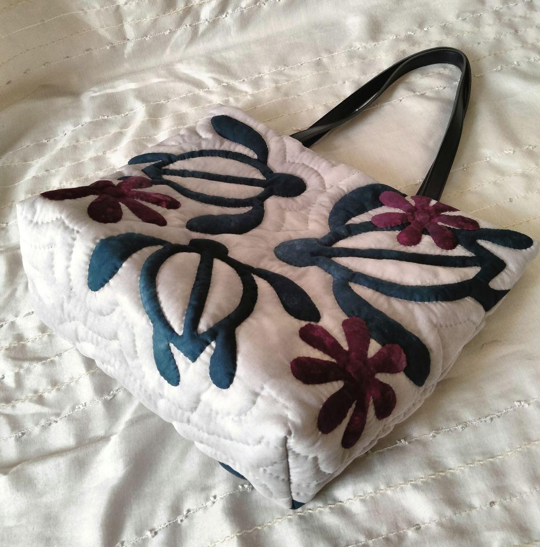 ☆263.ハワイアンキルト・バッグ・ホヌ＆ティアレ