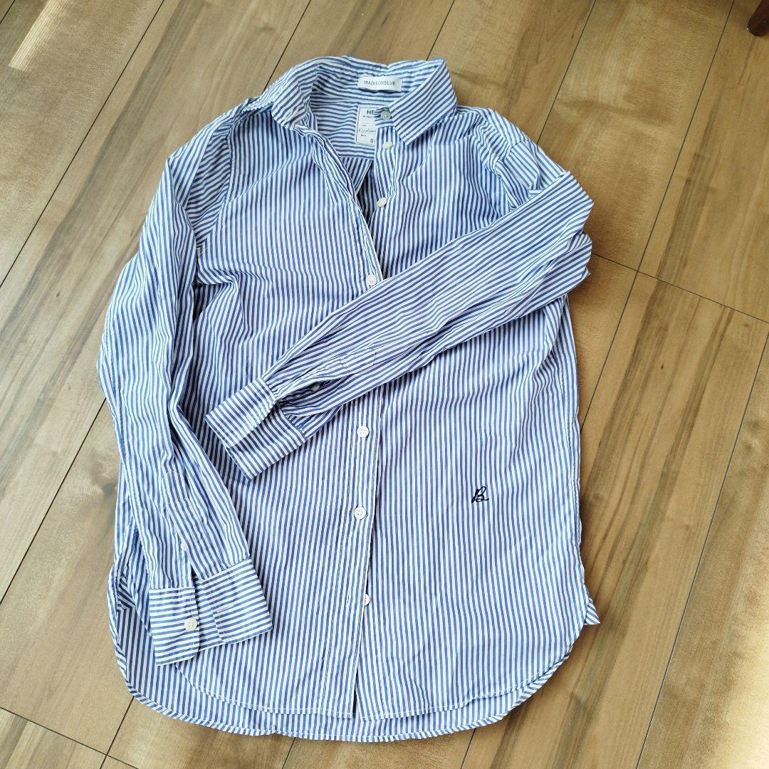 マディソンブルー　ストライプシャツ
