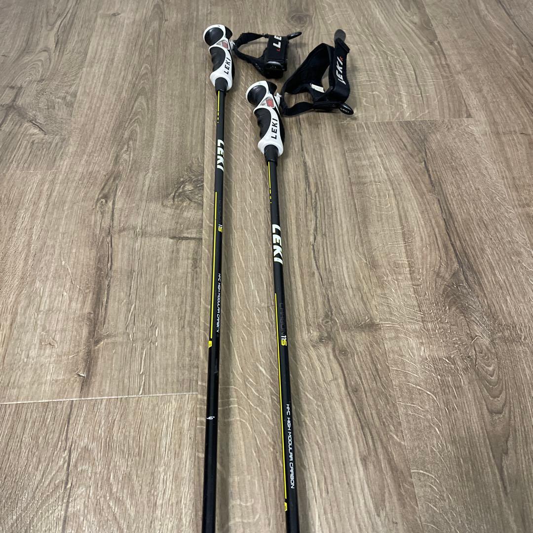 LEKI スキーストック 115cmカーボン製&トリガーストラップ