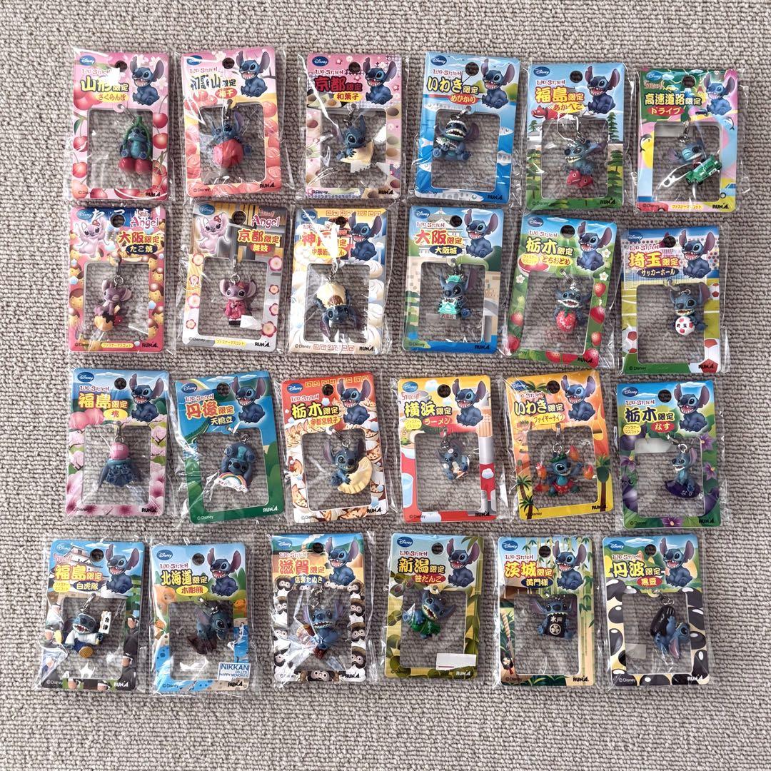 ［まとめ売り］レアなご当地 スティッチ ストラップ ファスナーマスコット49点