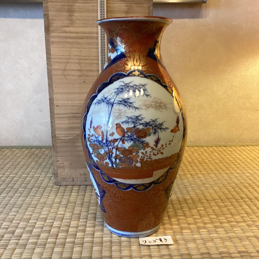 里帰り伊万里　　　色絵花鳥文花生