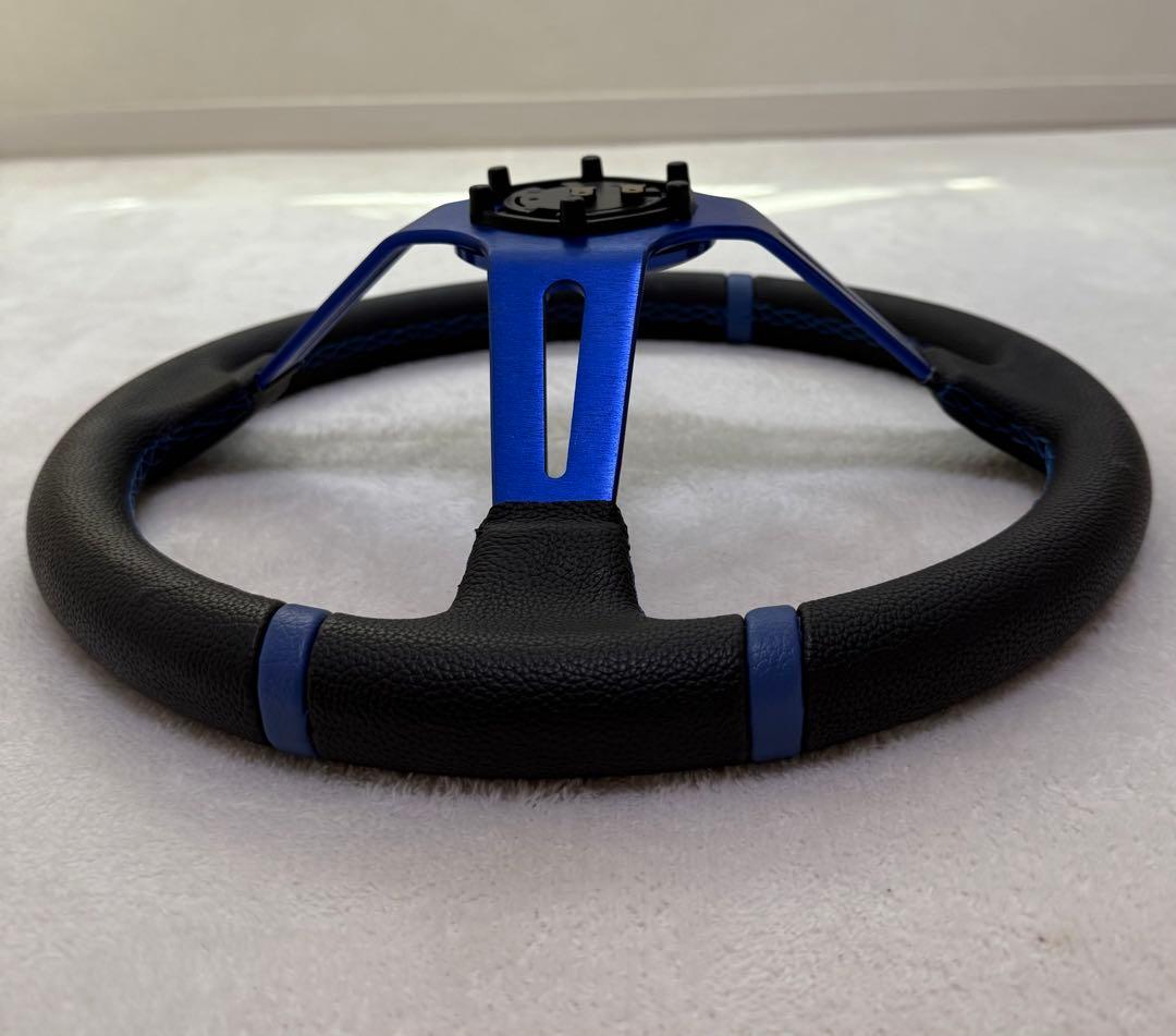 MOMOタイプ ステアリング ブルー ディープコーン モモステ 35パイ