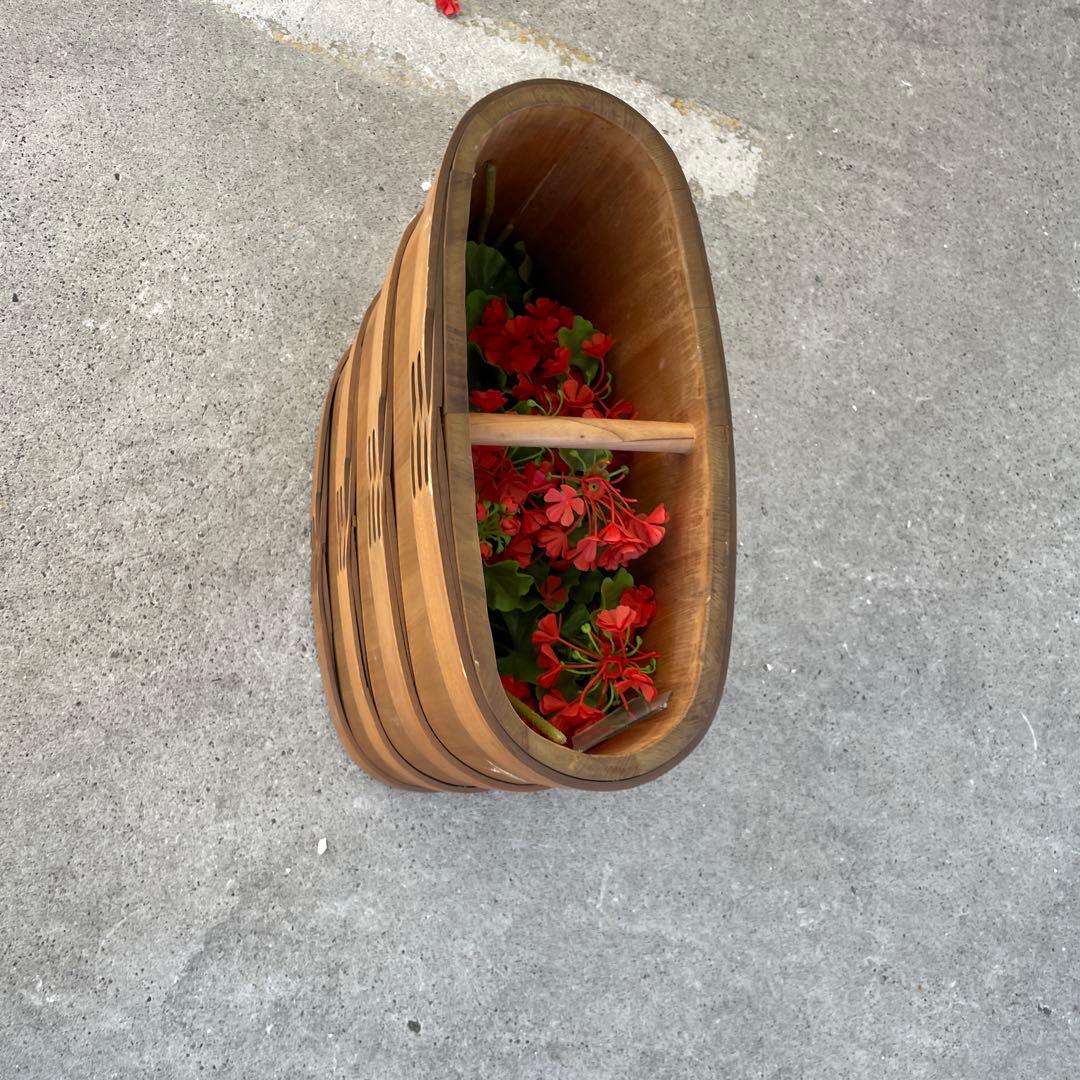 木製楕円形花器 スイス製