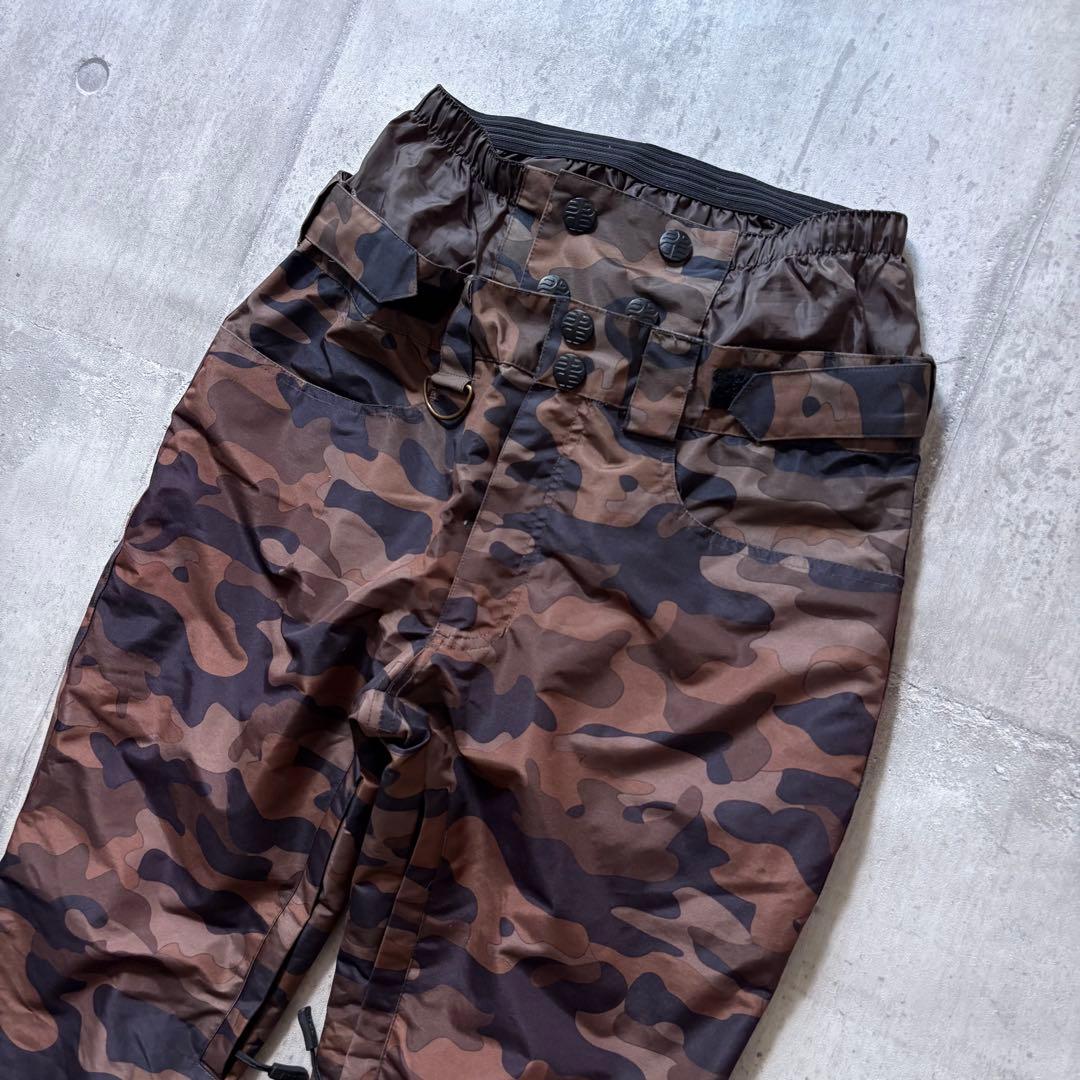 美品 スノーボードウェア 上下セット コーデュロイ 黒 カモフラ ユニセックス