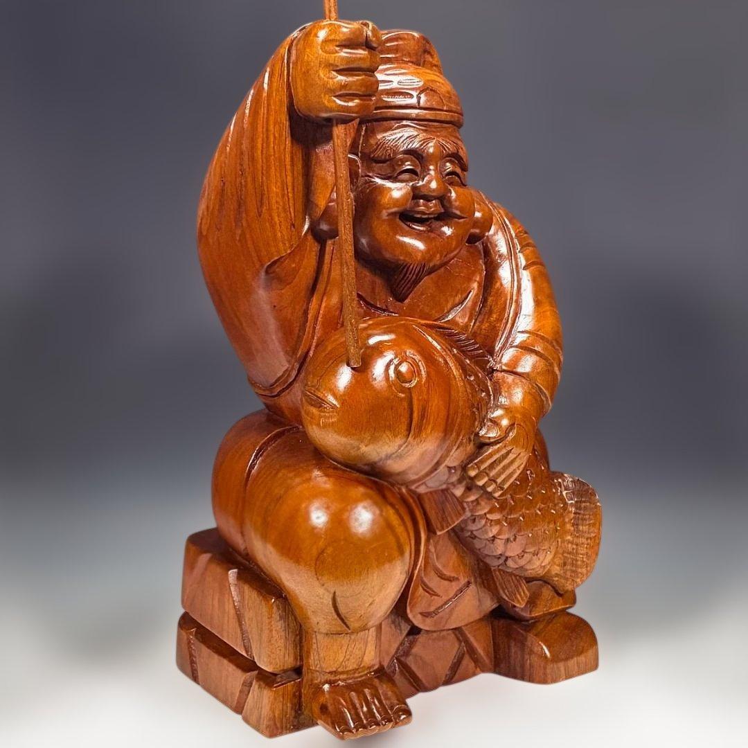 まーさん専用 『恵比寿』木彫一刀彫 高さ45cm 置物 商売繁盛