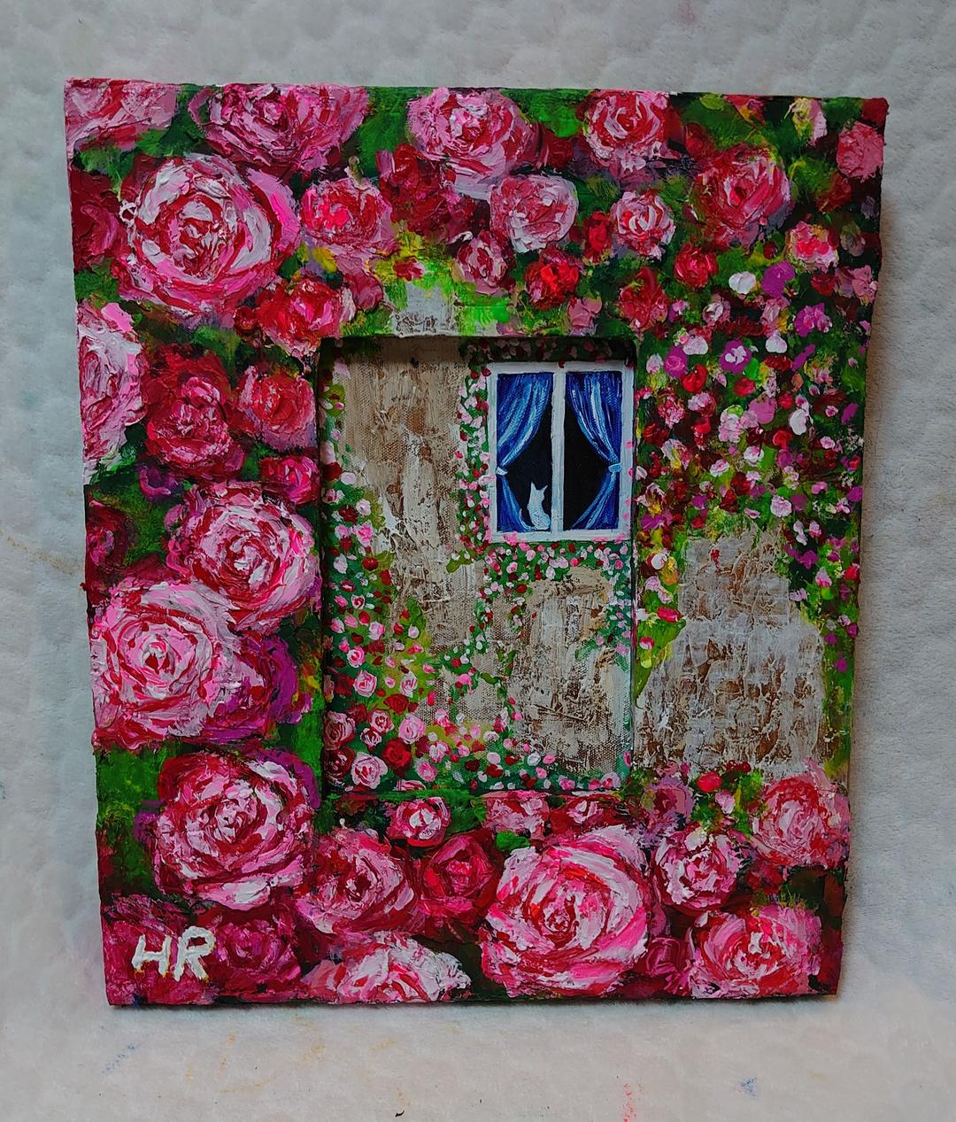 油絵 工場の灯りⅡ