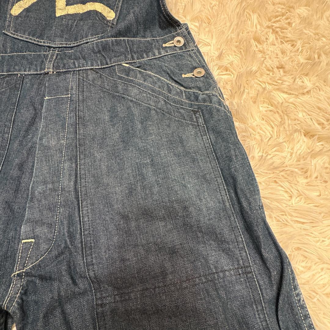 1点もの　希少　EVISE　完売品　オーバーオール　W32 濃紺　デニム