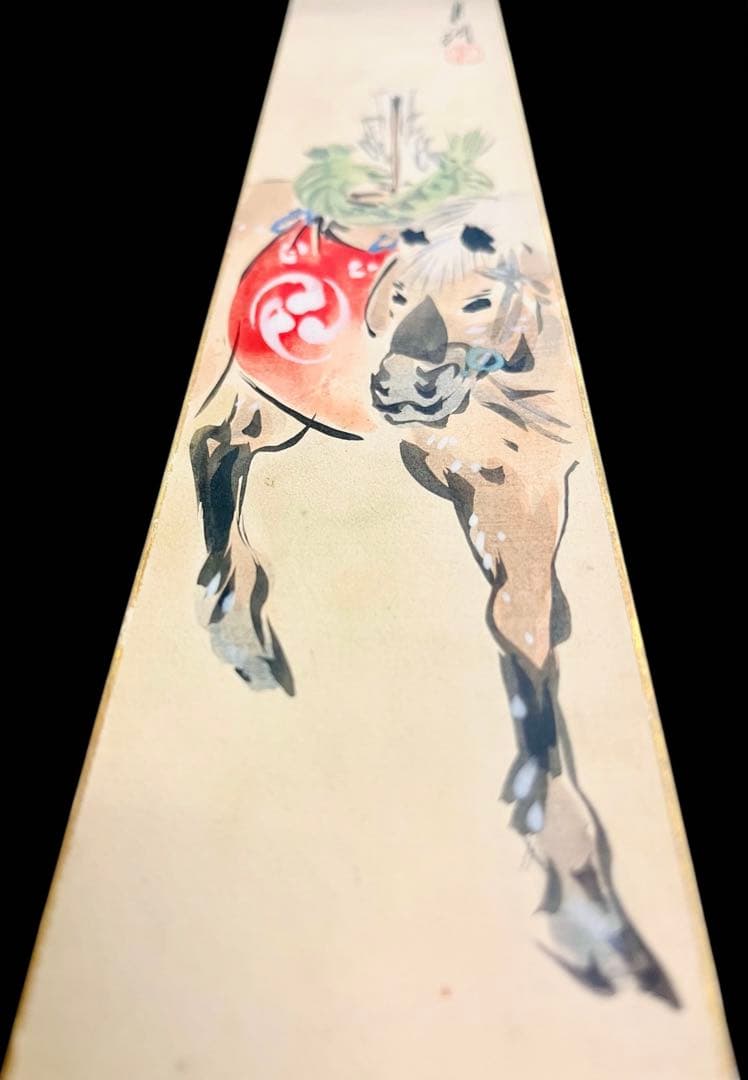 浮世絵師　尾形月耕の直筆！レアな短冊　真作