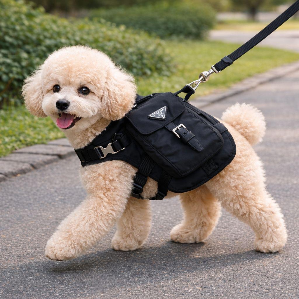 プラダ PRADA ペット用品　犬 いぬ PRADA ハーネス ロゴポーチ付