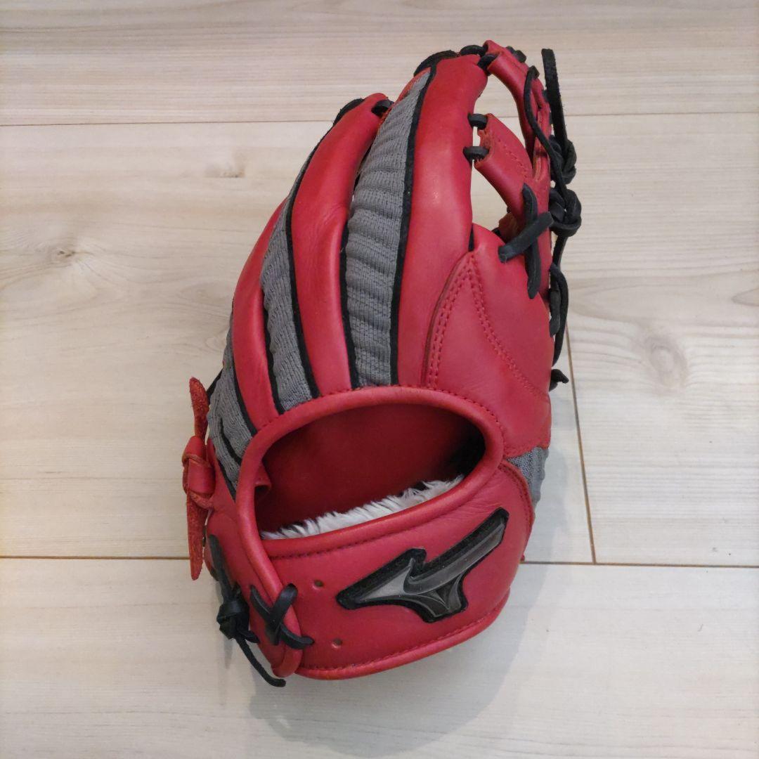ミズノ　軟式グラブ　TECH Knit 1AJGR29803 レッド×グレー