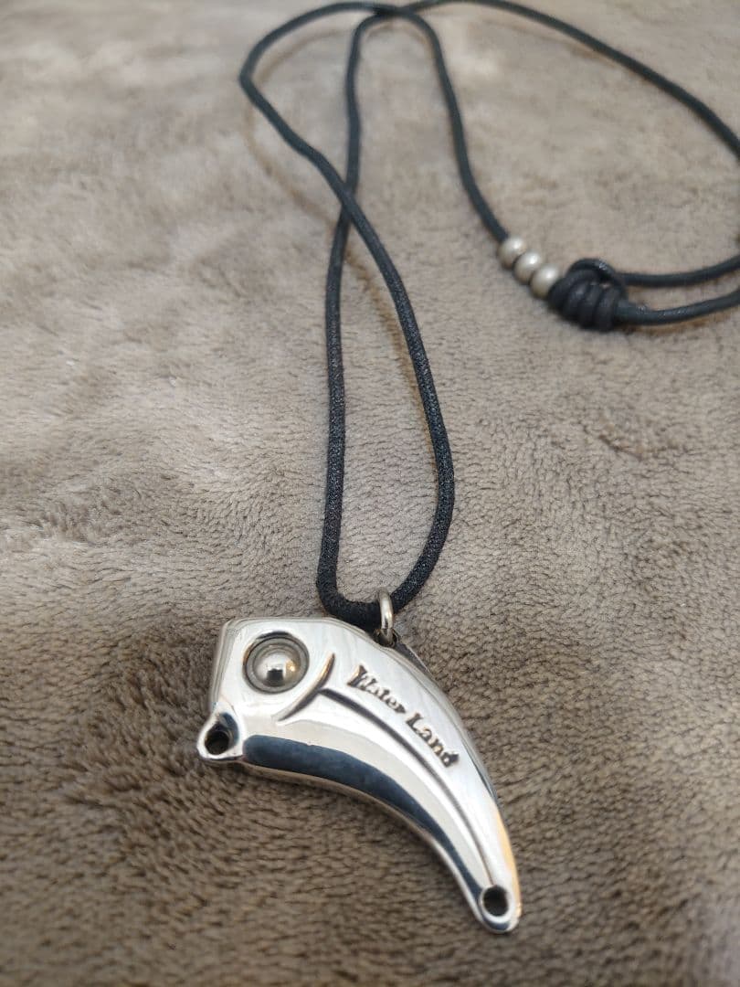美品 希少 村田基 着用 ウォーターランド シルバーネックレス 釣り