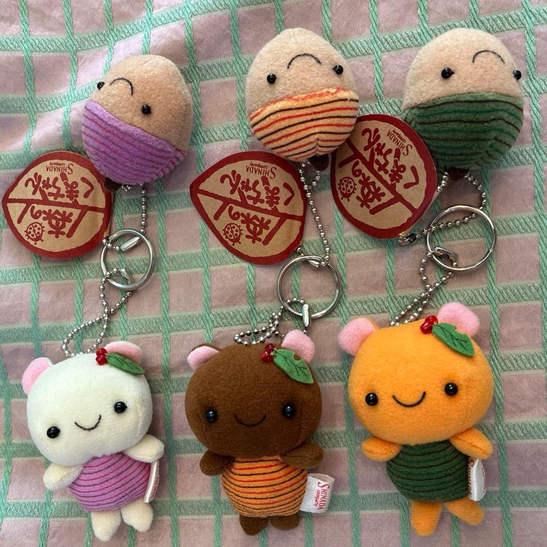 シナダ　平成レトロ　どんぐり　くまちゃん　マスコットキーチェーン　3セット