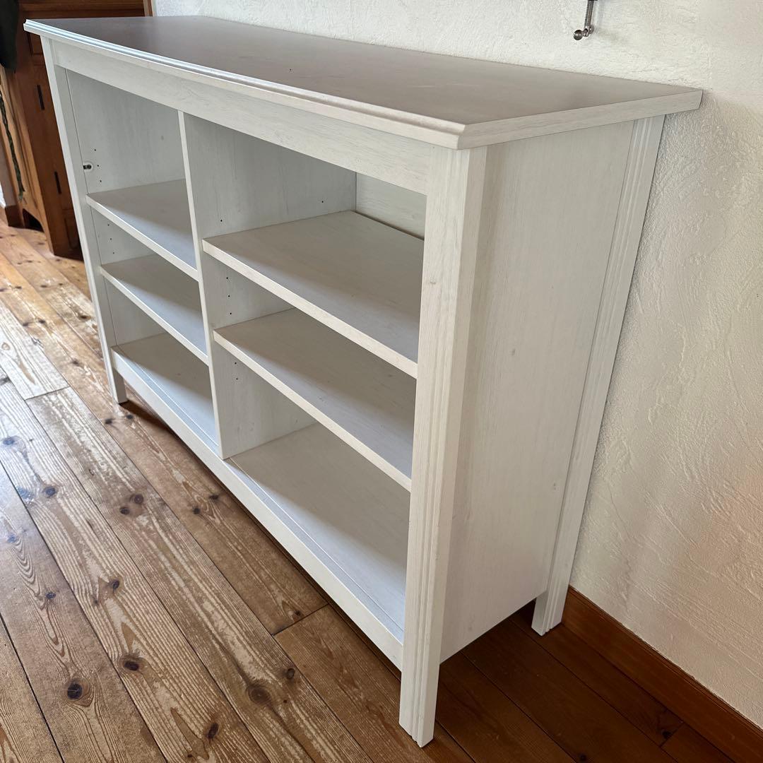 【お値下げ】ホワイト 木製オープンシェルフ 4段