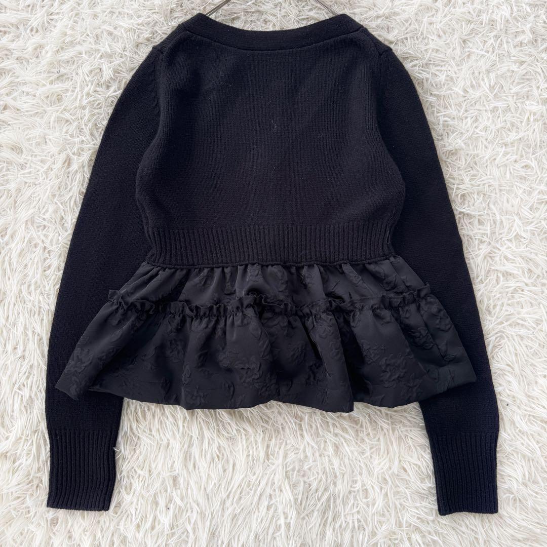 cygne シーニュ ドッキングカーディガン beth ブラック ペプラム