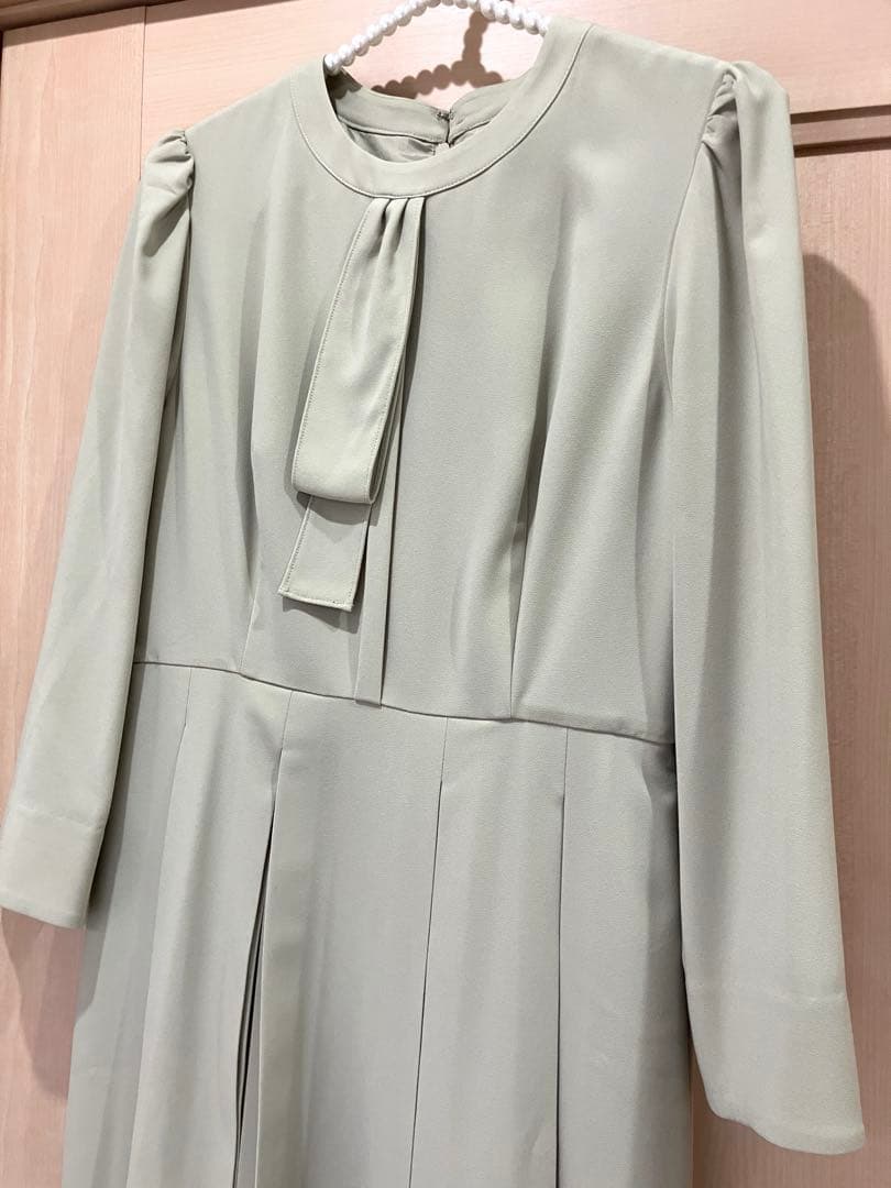 【極美品】セルフォード　ボウタイプリーツワンピース MNTミント　38