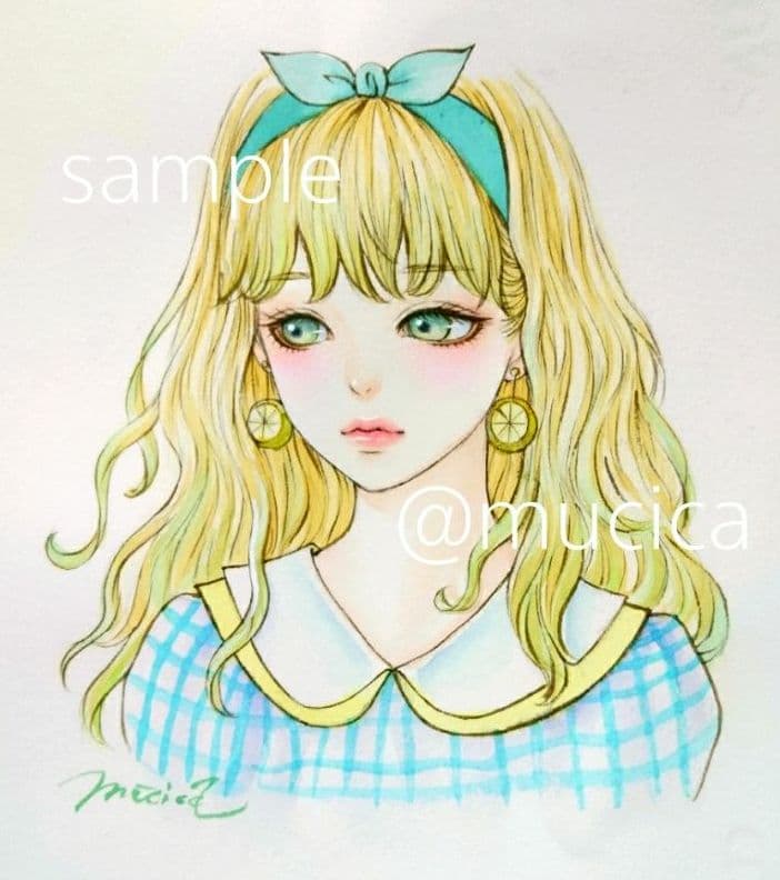 ポストカードプリント 手描きイラスト《レモネード》水彩画 オリジナル