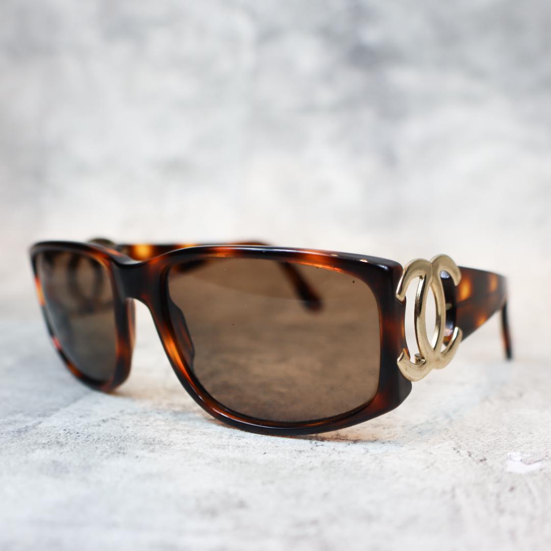 CHANEL シャネル CCロゴ サングラス べっ甲 ブラウン レディース