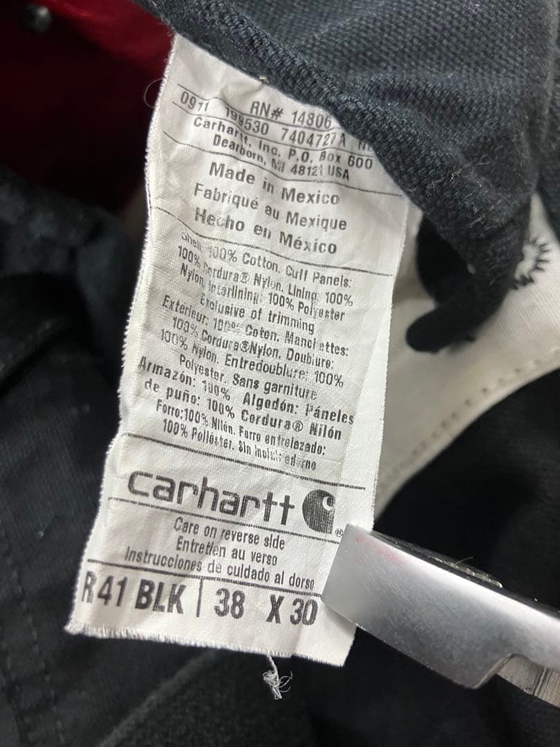 carhartt BLACKオーバーオール　ダブルニー仕様　W38Ｌ30