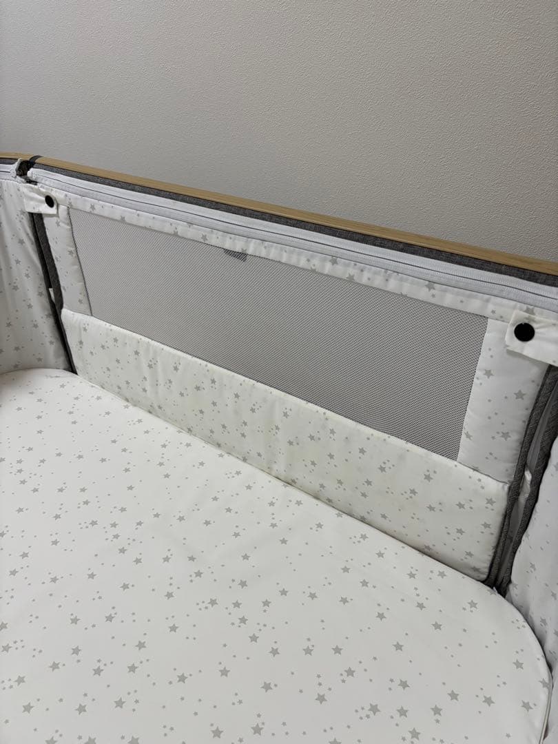 hzdmj 2024 ベビーベッド　ゆりかご　グレー