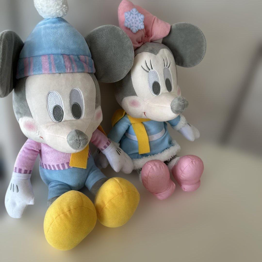 新品冬ミッキー ミニー ぬいぐるみ セット