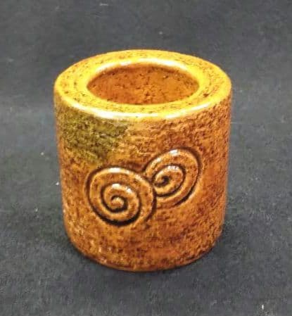 茶道具 蓋置 大樋焼 渦紋 十代 長左衛門 共箱 文化勲章 陶治斎