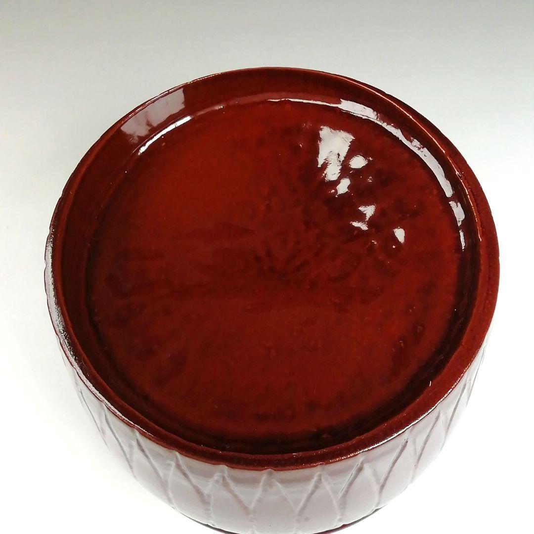 Ｗ１５８　建水　『溜塗　菊形建水』『竹師　宗甫 造』　共箱　茶道具