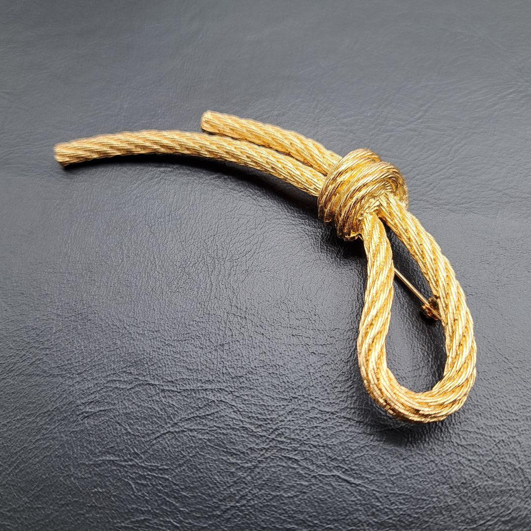 美品★箱付き Dior ディオール ブローチ ツイスト 結び 希少 ゴールド