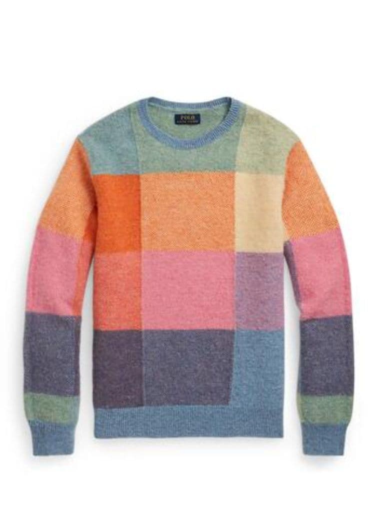 高級ライン♡ラルフローレン　ふわふわパターンカラーウールニットセーター　カラフル