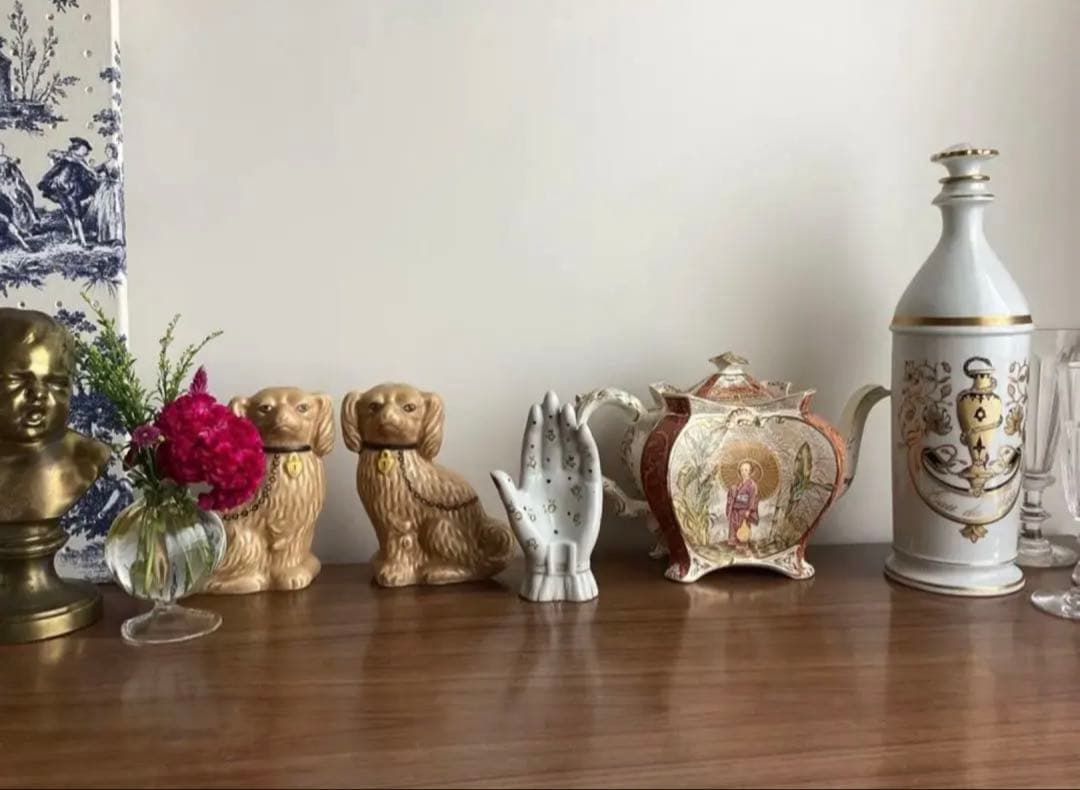 アメリカヴィンテージ ♤ 陶器のハンドトレイ ♤ Made In Japan