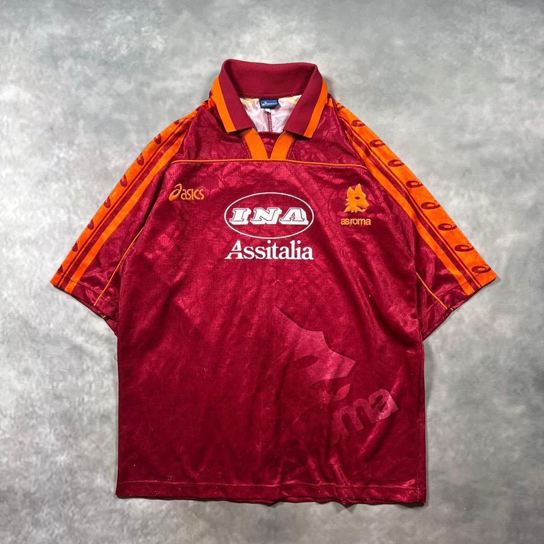 イタリア製1995-96 asics ASローマ背番号8スタットゥートR21