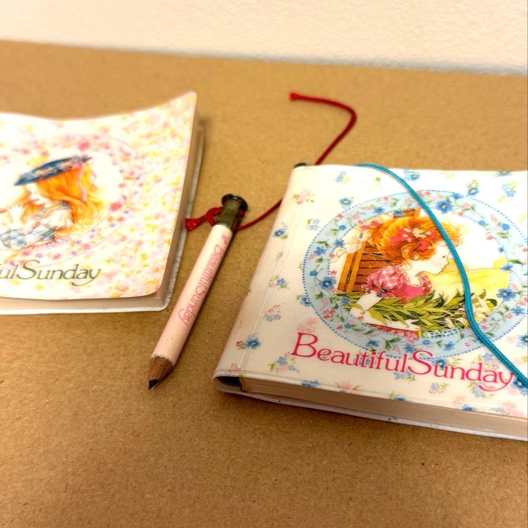 クツワ　Beautiful Sunday 鉛筆付きメモ帳　ファンシーレトロ