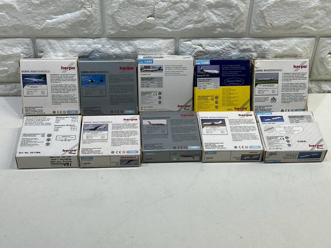 213Z herpa 航空機モデル 10個セット 飛行機模型 まとめ売り