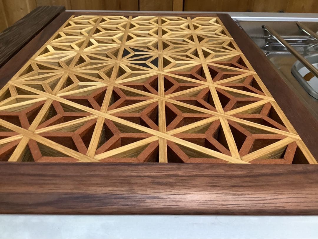 IGT天板　1ユニット　三脚用テーブル　組子細工ヘキサゴン133