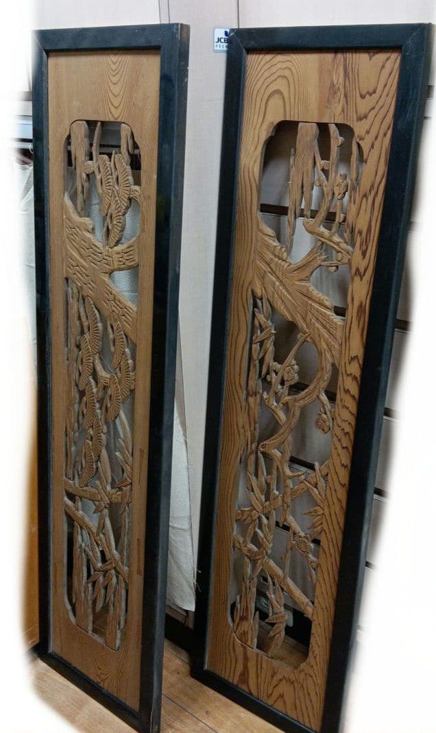 欄間　松竹梅　彫