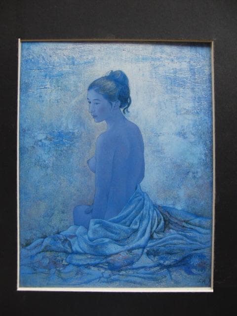 高田明義、【いつかの風】、希少な画集画、新品高級額 額装付、状態良好