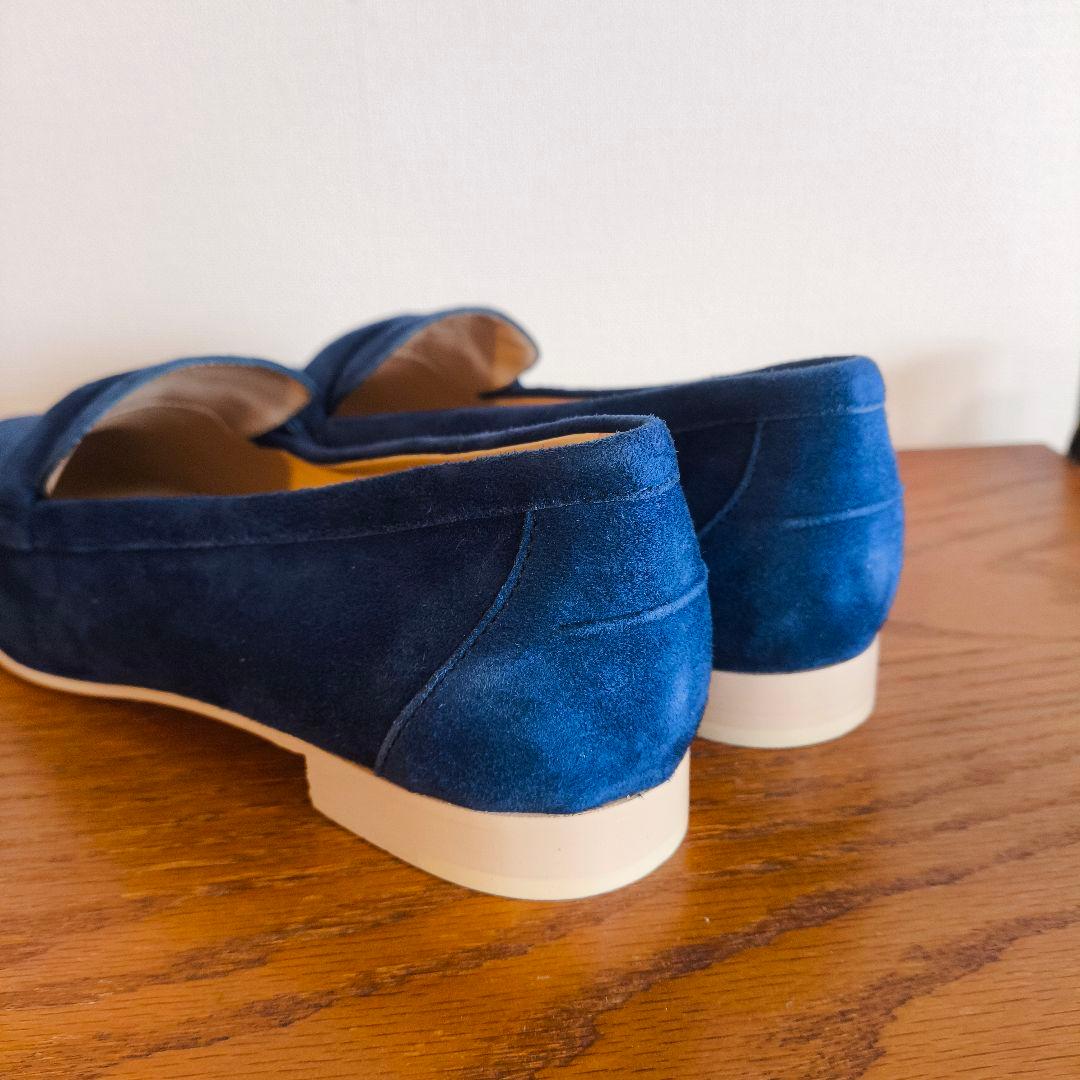 meGU　トッズ　レディース　ローファー　スウェード　ブルー　38 1/2