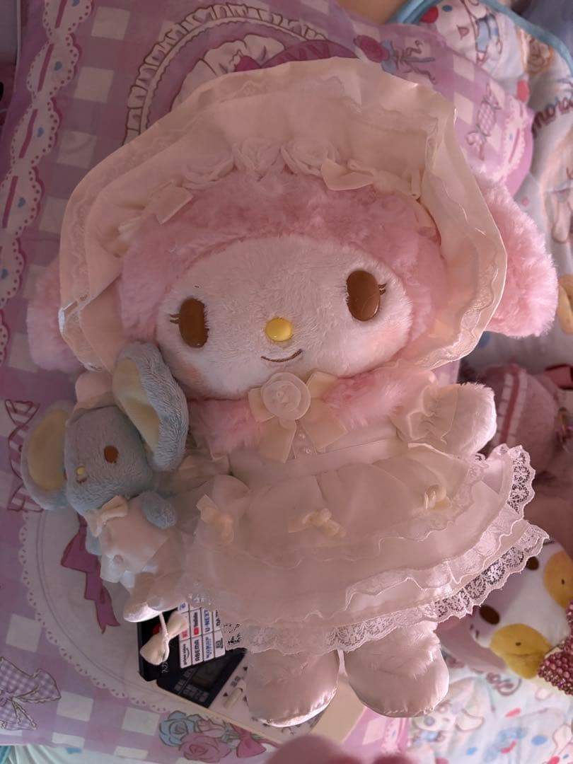 マイメロディ ぬいぐるみ ウェディングドレス レースデザイン