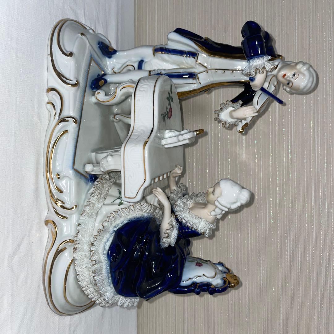 加藤工芸 ドレスドール陶器人形　バイオリンとピアノ