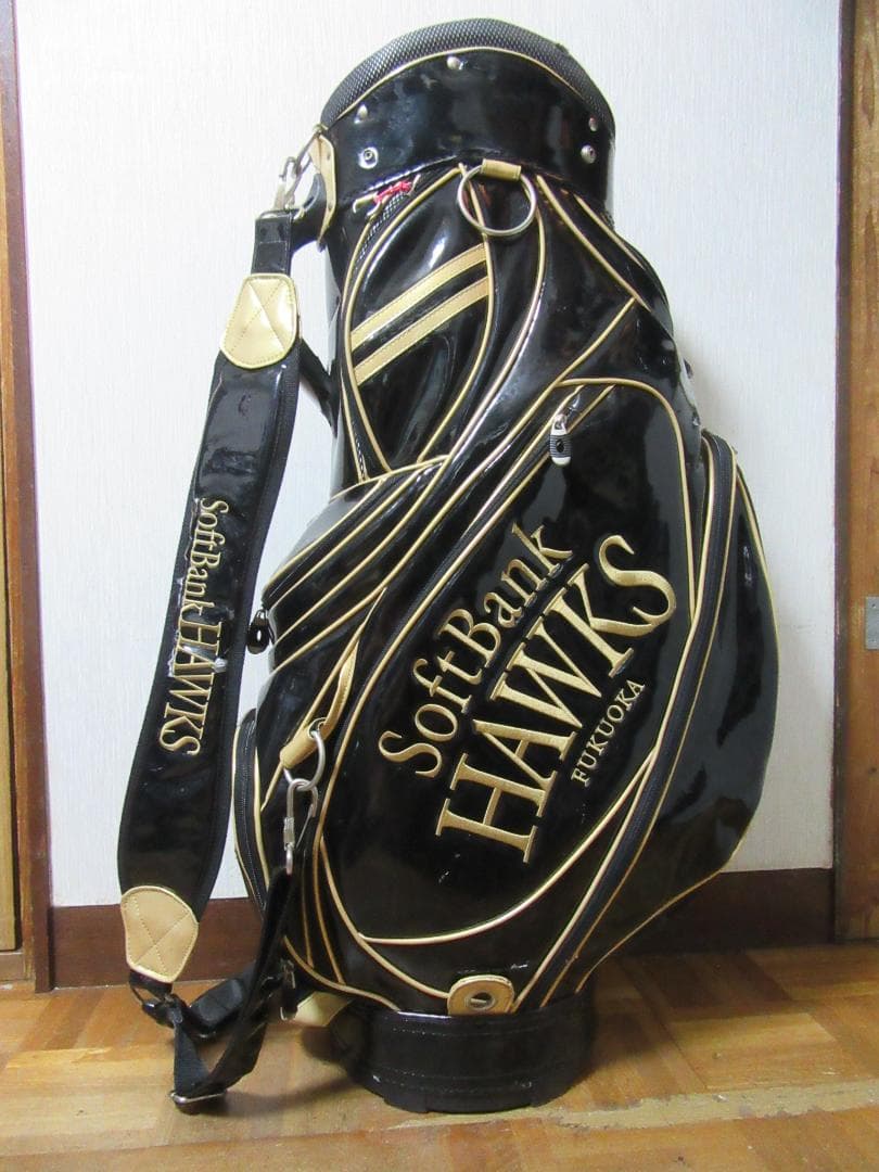 ★☆★希少★SoftBank HAWKS★3点式ゴルフバック★黒★☆★