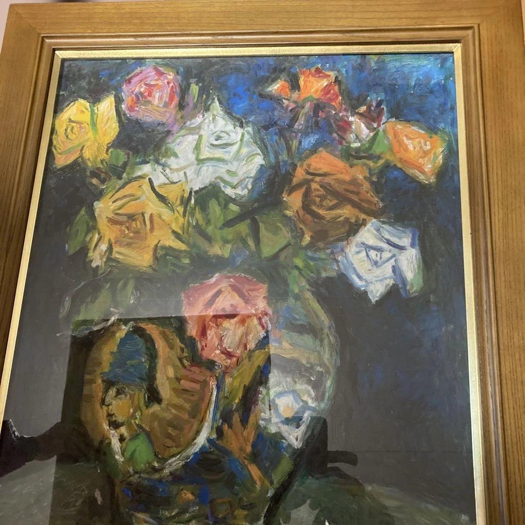 値下げ中川一政10号模写額付き